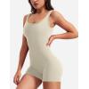 imageYEOREO One Piece Workout Jumpsuits for Women Backless Tummy Control Sleeveless Jumpsuits Lizvette V Back Scrunch Yoga RomperBeige