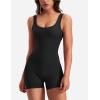 imageYEOREO One Piece Workout Jumpsuits for Women Backless Tummy Control Sleeveless Jumpsuits Lizvette V Back Scrunch Yoga RomperBlack