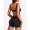 imageYEOREO One Piece Workout Jumpsuits for Women Backless Tummy Control Sleeveless Jumpsuits Lizvette V Back Scrunch Yoga RomperBlack