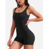 imageYEOREO One Piece Workout Jumpsuits for Women Backless Tummy Control Sleeveless Jumpsuits Lizvette V Back Scrunch Yoga RomperBlack