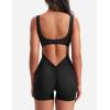 imageYEOREO One Piece Workout Jumpsuits for Women Backless Tummy Control Sleeveless Jumpsuits Lizvette V Back Scrunch Yoga RomperBlack