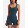 imageYEOREO One Piece Workout Jumpsuits for Women Backless Tummy Control Sleeveless Jumpsuits Lizvette V Back Scrunch Yoga RomperBlue Green