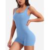 imageYEOREO One Piece Workout Jumpsuits for Women Backless Tummy Control Sleeveless Jumpsuits Lizvette V Back Scrunch Yoga RomperBright Blue