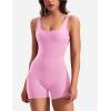 imageYEOREO One Piece Workout Jumpsuits for Women Backless Tummy Control Sleeveless Jumpsuits Lizvette V Back Scrunch Yoga RomperBubble Gum Pink