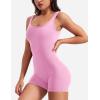 imageYEOREO One Piece Workout Jumpsuits for Women Backless Tummy Control Sleeveless Jumpsuits Lizvette V Back Scrunch Yoga RomperBubble Gum Pink