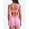 imageYEOREO One Piece Workout Jumpsuits for Women Backless Tummy Control Sleeveless Jumpsuits Lizvette V Back Scrunch Yoga RomperBubble Gum Pink