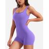 imageYEOREO One Piece Workout Jumpsuits for Women Backless Tummy Control Sleeveless Jumpsuits Lizvette V Back Scrunch Yoga RomperDahlia Purple