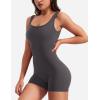 imageYEOREO One Piece Workout Jumpsuits for Women Backless Tummy Control Sleeveless Jumpsuits Lizvette V Back Scrunch Yoga RomperDark Grey