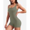 imageYEOREO One Piece Workout Jumpsuits for Women Backless Tummy Control Sleeveless Jumpsuits Lizvette V Back Scrunch Yoga RomperGreen
