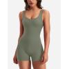 imageYEOREO One Piece Workout Jumpsuits for Women Backless Tummy Control Sleeveless Jumpsuits Lizvette V Back Scrunch Yoga RomperGreen