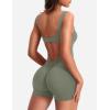 imageYEOREO One Piece Workout Jumpsuits for Women Backless Tummy Control Sleeveless Jumpsuits Lizvette V Back Scrunch Yoga RomperGreen