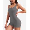 imageYEOREO One Piece Workout Jumpsuits for Women Backless Tummy Control Sleeveless Jumpsuits Lizvette V Back Scrunch Yoga RomperGrey