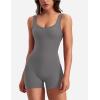 imageYEOREO One Piece Workout Jumpsuits for Women Backless Tummy Control Sleeveless Jumpsuits Lizvette V Back Scrunch Yoga RomperGrey