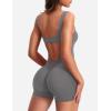 imageYEOREO One Piece Workout Jumpsuits for Women Backless Tummy Control Sleeveless Jumpsuits Lizvette V Back Scrunch Yoga RomperGrey