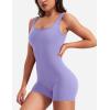imageYEOREO One Piece Workout Jumpsuits for Women Backless Tummy Control Sleeveless Jumpsuits Lizvette V Back Scrunch Yoga RomperLight Purple