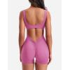 imageYEOREO One Piece Workout Jumpsuits for Women Backless Tummy Control Sleeveless Jumpsuits Lizvette V Back Scrunch Yoga RomperPink