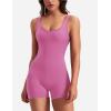 imageYEOREO One Piece Workout Jumpsuits for Women Backless Tummy Control Sleeveless Jumpsuits Lizvette V Back Scrunch Yoga RomperPink