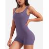 imageYEOREO One Piece Workout Jumpsuits for Women Backless Tummy Control Sleeveless Jumpsuits Lizvette V Back Scrunch Yoga RomperPurple