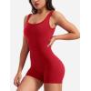 imageYEOREO One Piece Workout Jumpsuits for Women Backless Tummy Control Sleeveless Jumpsuits Lizvette V Back Scrunch Yoga RomperRed
