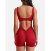 imageYEOREO One Piece Workout Jumpsuits for Women Backless Tummy Control Sleeveless Jumpsuits Lizvette V Back Scrunch Yoga RomperRed
