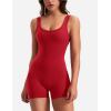 imageYEOREO One Piece Workout Jumpsuits for Women Backless Tummy Control Sleeveless Jumpsuits Lizvette V Back Scrunch Yoga RomperRed