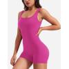 imageYEOREO One Piece Workout Jumpsuits for Women Backless Tummy Control Sleeveless Jumpsuits Lizvette V Back Scrunch Yoga RomperRose Red