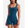 imageYEOREO One Piece Workout Jumpsuits for Women Backless Tummy Control Sleeveless Jumpsuits Lizvette V Back Scrunch Yoga RomperSea Blue