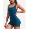 imageYEOREO One Piece Workout Jumpsuits for Women Backless Tummy Control Sleeveless Jumpsuits Lizvette V Back Scrunch Yoga RomperSea Blue