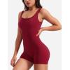 imageYEOREO One Piece Workout Jumpsuits for Women Backless Tummy Control Sleeveless Jumpsuits Lizvette V Back Scrunch Yoga RomperWine Red