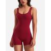 imageYEOREO One Piece Workout Jumpsuits for Women Backless Tummy Control Sleeveless Jumpsuits Lizvette V Back Scrunch Yoga RomperWine Red