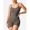 imageYEOREO Scrunch Butt Form Jeni Fitting Romper Shorts Bodysuits For Women Body Shaper Workout Sexy Backless JumpsuitsBrown