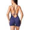 imageYEOREO Scrunch Butt Form Jeni Fitting Romper Shorts Bodysuits For Women Body Shaper Workout Sexy Backless JumpsuitsNavy Blue