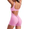 imageYEOREO One Piece Workout Jumpsuits for Women Backless Tummy Control Sleeveless Jumpsuits Lizvette V Back Scrunch Yoga RomperBubble Gum Pink