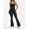 imageYEOREO One Piece Jumpsuit for Women 31quot Inseam Vais Sleeveless Sexy Y Back Bodycon Flare Leg Full Length Romper PlaysuitsBlack