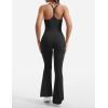 imageYEOREO One Piece Jumpsuit for Women 31quot Inseam Vais Sleeveless Sexy Y Back Bodycon Flare Leg Full Length Romper PlaysuitsBlack