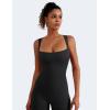 imageYEOREO Women Flare Jumpsuits Gym Sleeveless Square Neck Full Length Yoga JumpsuitBlack