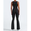 imageYEOREO Women Flare Jumpsuits Gym Sleeveless Square Neck Full Length Yoga JumpsuitBlack