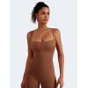 imageYEOREO Women Flare Jumpsuits Gym Sleeveless Square Neck Full Length Yoga JumpsuitCaramel Brown