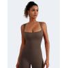 imageYEOREO Women Flare Jumpsuits Gym Sleeveless Square Neck Full Length Yoga JumpsuitCoffee