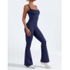 imageYEOREO Women Flare Jumpsuits Gym Sleeveless Square Neck Full Length Yoga JumpsuitDark Blue