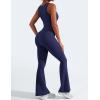 imageYEOREO Women Flare Jumpsuits Gym Sleeveless Square Neck Full Length Yoga JumpsuitDark Blue