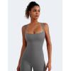 imageYEOREO Women Flare Jumpsuits Gym Sleeveless Square Neck Full Length Yoga JumpsuitGrey