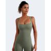 imageYEOREO Women Flare Jumpsuits Gym Sleeveless Square Neck Full Length Yoga JumpsuitGrey Green