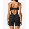 imageYEOREO Womens Jumpsuit Shorts Sleeveless Workout Romper Lizvette Scoop Neck Backless Bodycon Scrunch Butt One Piece BodysuitBlack