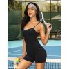 imageYEOREO Womens Jumpsuit Shorts Sleeveless Workout Romper Lizvette Scoop Neck Backless Bodycon Scrunch Butt One Piece BodysuitBlack