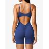 imageYEOREO Womens Jumpsuit Shorts Sleeveless Workout Romper Lizvette Scoop Neck Backless Bodycon Scrunch Butt One Piece BodysuitBlue