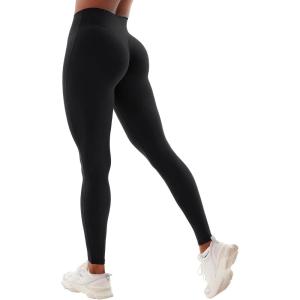 imageYEOREO Yoga Pants Workout Leggings for Women Hidden Scrunch Butt Lifting Leilanie High Waisted Tummy Control Gym LeggingsBlack