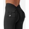 imageYEOREO Leggings with Pockets for Women V Back Scrunch Workout Leggings Tummy Control Butt Lifting Gym Yoga Leggings