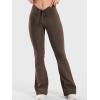imageYEOREO Women Workout Scrunch Flare Leggings Drawstring No Front Seam Ericane Butt Lifting 315quot Gym Yoga LeggingsCoffee
