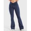 imageYEOREO Women Workout Scrunch Flare Leggings Drawstring No Front Seam Ericane Butt Lifting 315quot Gym Yoga LeggingsNavy